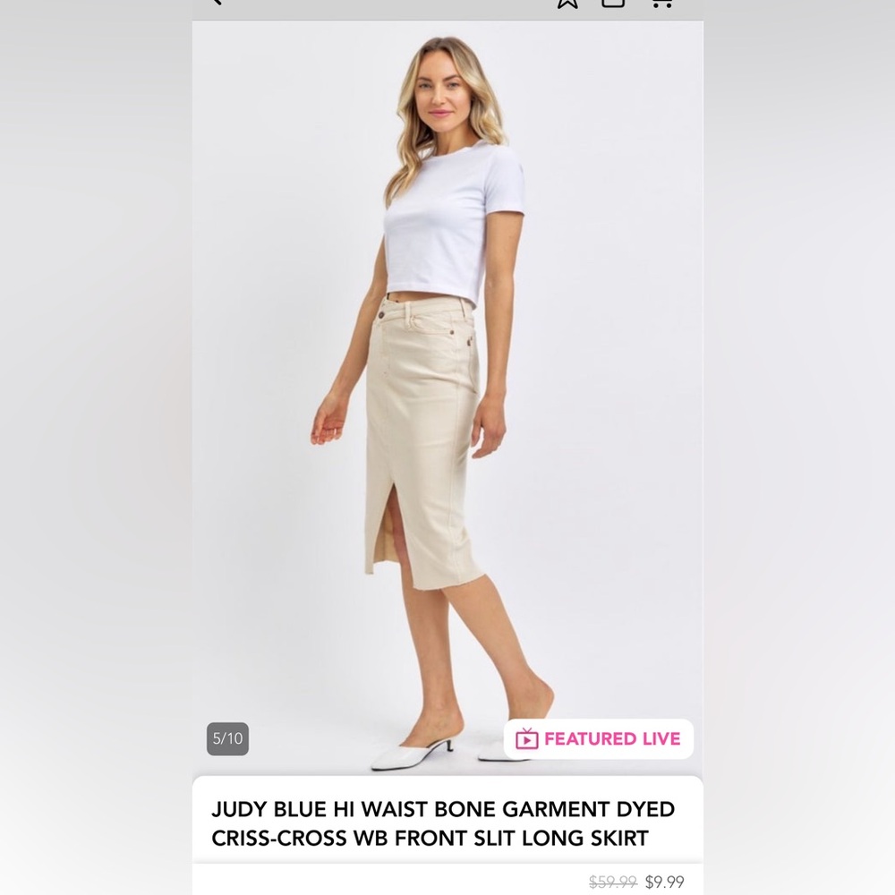 Judy Blue Criss Cross High Waist skirt with slit